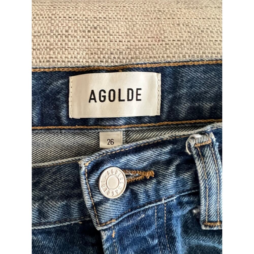 AGOLDE Luna Pieced High Rise Curved Taper Size 26 Split Barrel Jeans - Picture 5 of 8